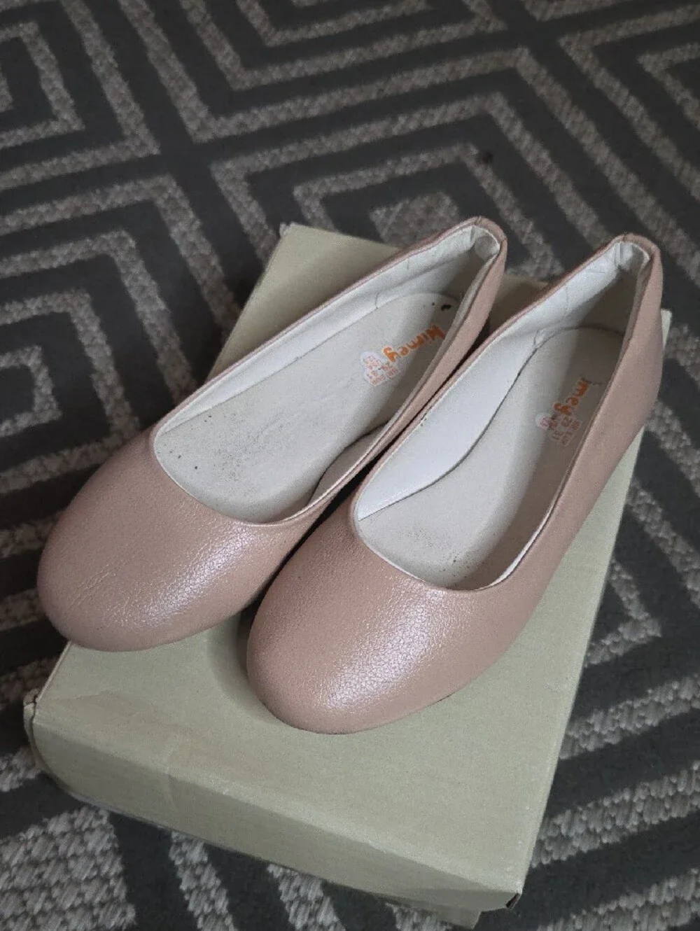 Kimey | Girls Classic Round-Toe Ballet Flats in Nude